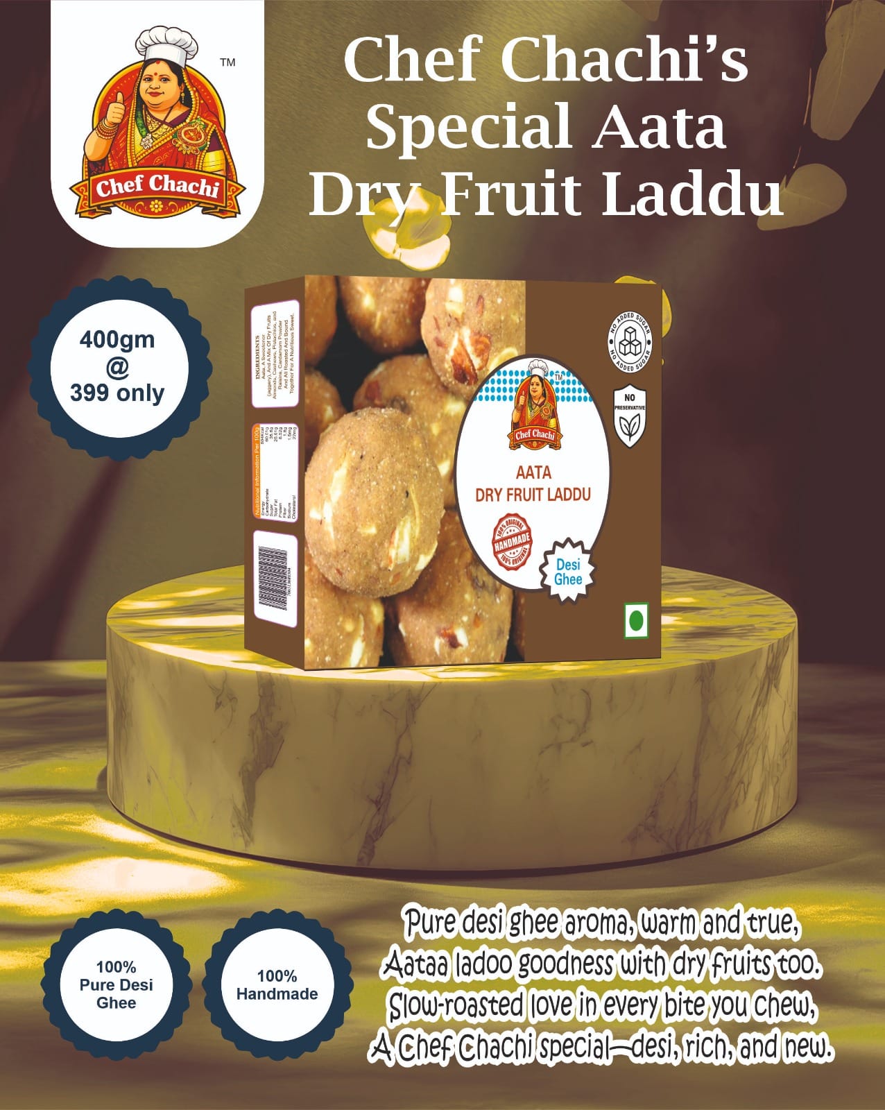 Aata Dry Fruit Laddu